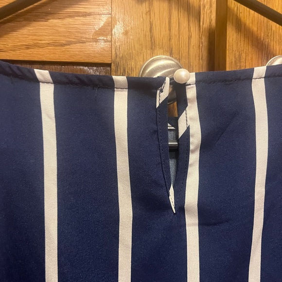 Striped Navy and White Striped Blouse - Picture 3 of 3